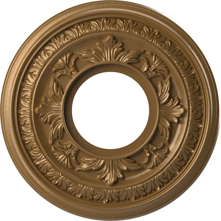 Ekena Millwork Baltimore PVC Medallion (Canopies up to 4 1/4"), 10"OD x 3 1/2"ID x 3/4"P, Metallic Gold Rush CMP10BACGH